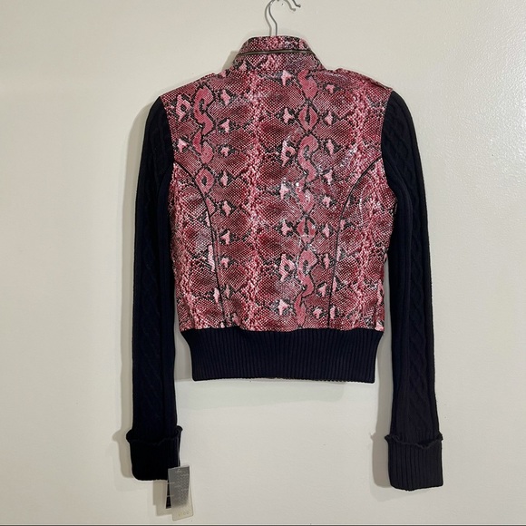 COOGI Faux Snake Skin Jacket Sweater Sleeve NWT size Small - Picture 6 of 16